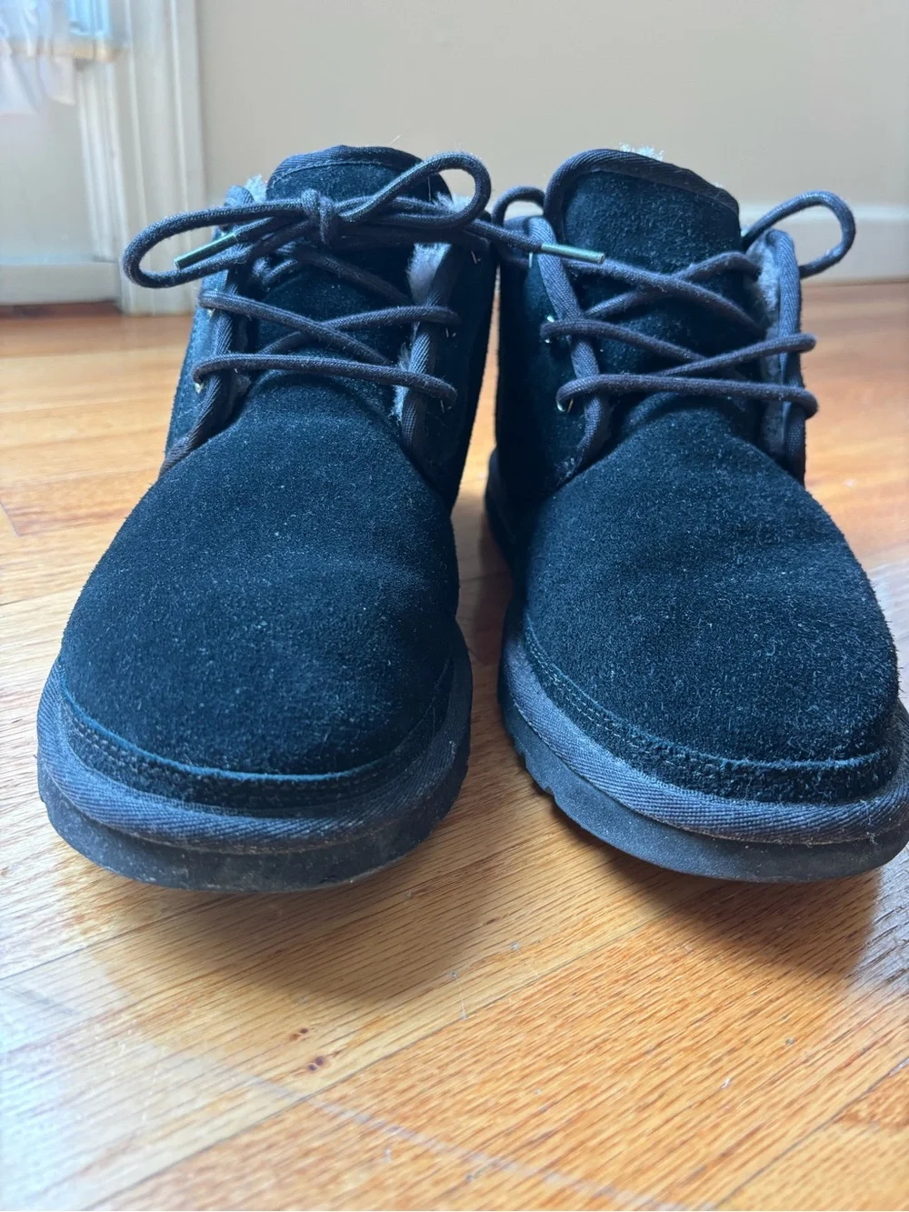 UGG MEN Black Suede Ankle Lace-Up Boots- NO BOX